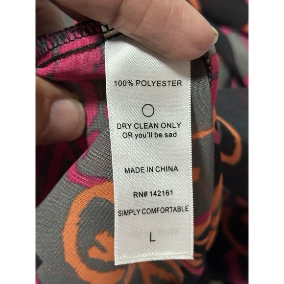 LuLaRoe Monroe Sheer Kimono Cardigan Top Open Front Floral Fringe Size L - Picture 8 of 9